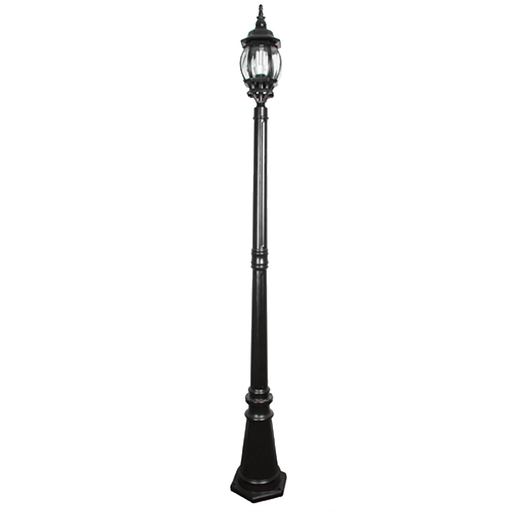 Outdoor 1light pole 1.98m 8 panel black - Outdoor 1LT Pole 1.98m 8 Panel Black, O81B. (O81)