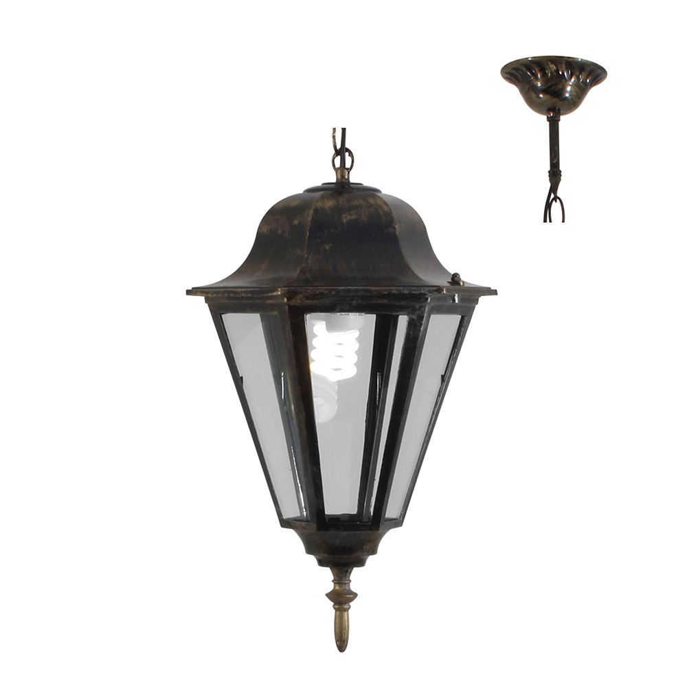 Lantern 6 panel chain large black / gold - LANTERN 6 PANEL CHAIN LARGE BLK/GOLD, O8BG. (O8BG)