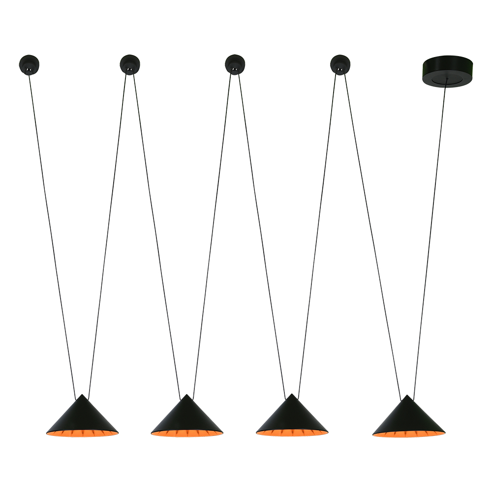 Pendant Led Orange Black 48W 3000K (P1095)