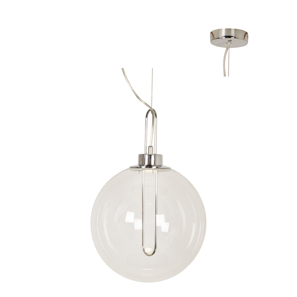 Pendant Glass 300 LED 3W Chrome/Clear (P1111)