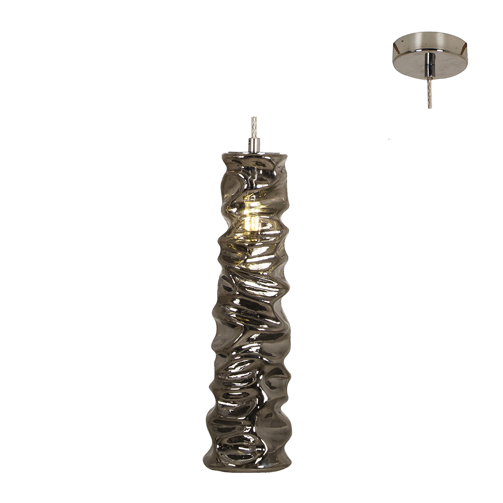 Pendant Glass 100 G9 Chrome/Smokey Grey (P1114)