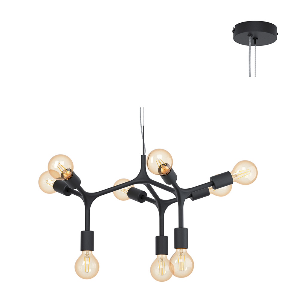 Bocadella Pendant 9L E27 60W Black (P1117)