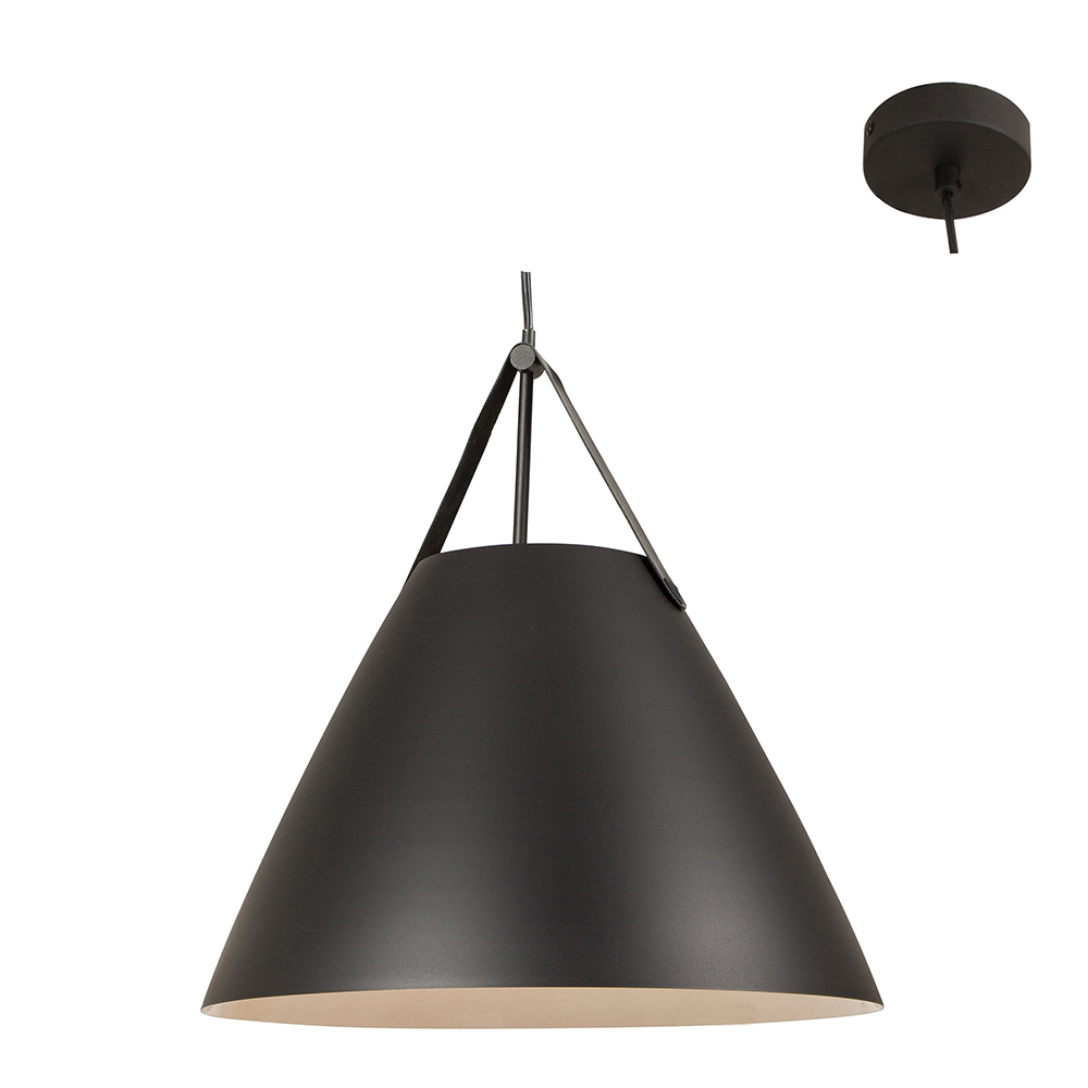 360mm Black Leather Sanded Pendant (P1130BK)