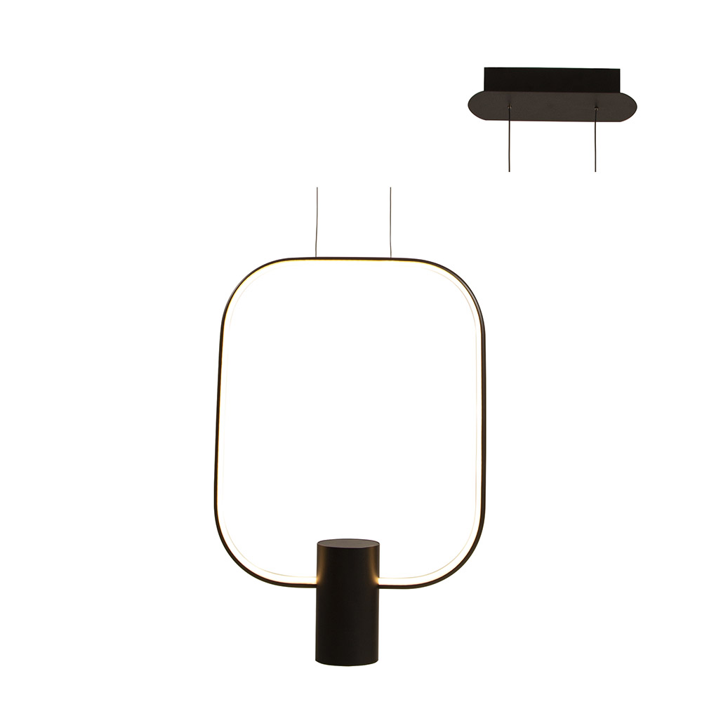 Aurora Black Square Pendant (P1146)