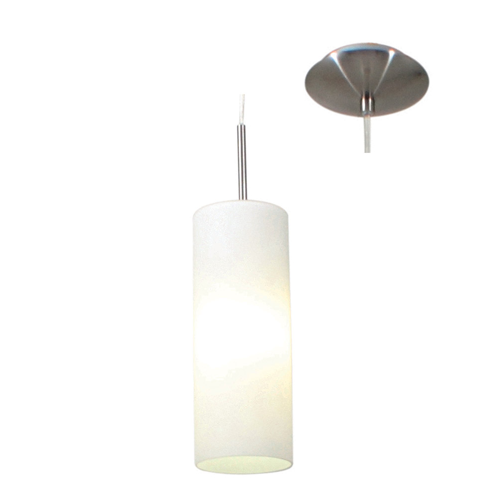 Troy3 Pendant Opal Glass Satin Chrome (P239)