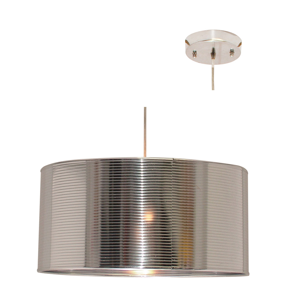 Satin Chrome Pendant with Silver Shade (P363)