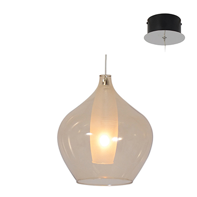 Nebula Pendant 1LT Electroplating Amber Frosted Inner Glass (P425)