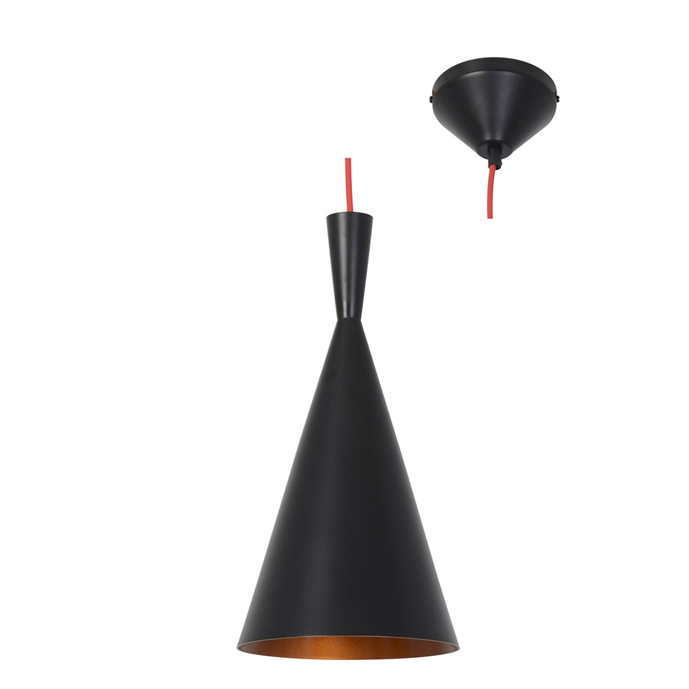 Industria Pendant 1LT Black/Gold (190mm) (P442)