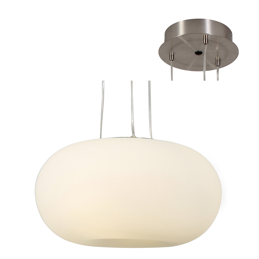 Galaxia Pendant Steel White Opal Glass with either (E27) or RGB LED (P446)