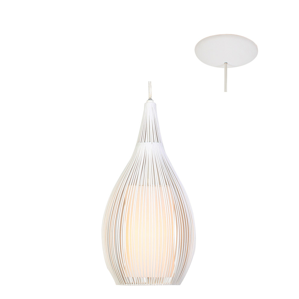 Razoni Pendant Steel/Glass White (P465)