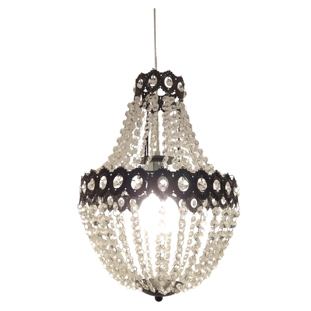 Pali Pendant Glass Black (E27) (P469)