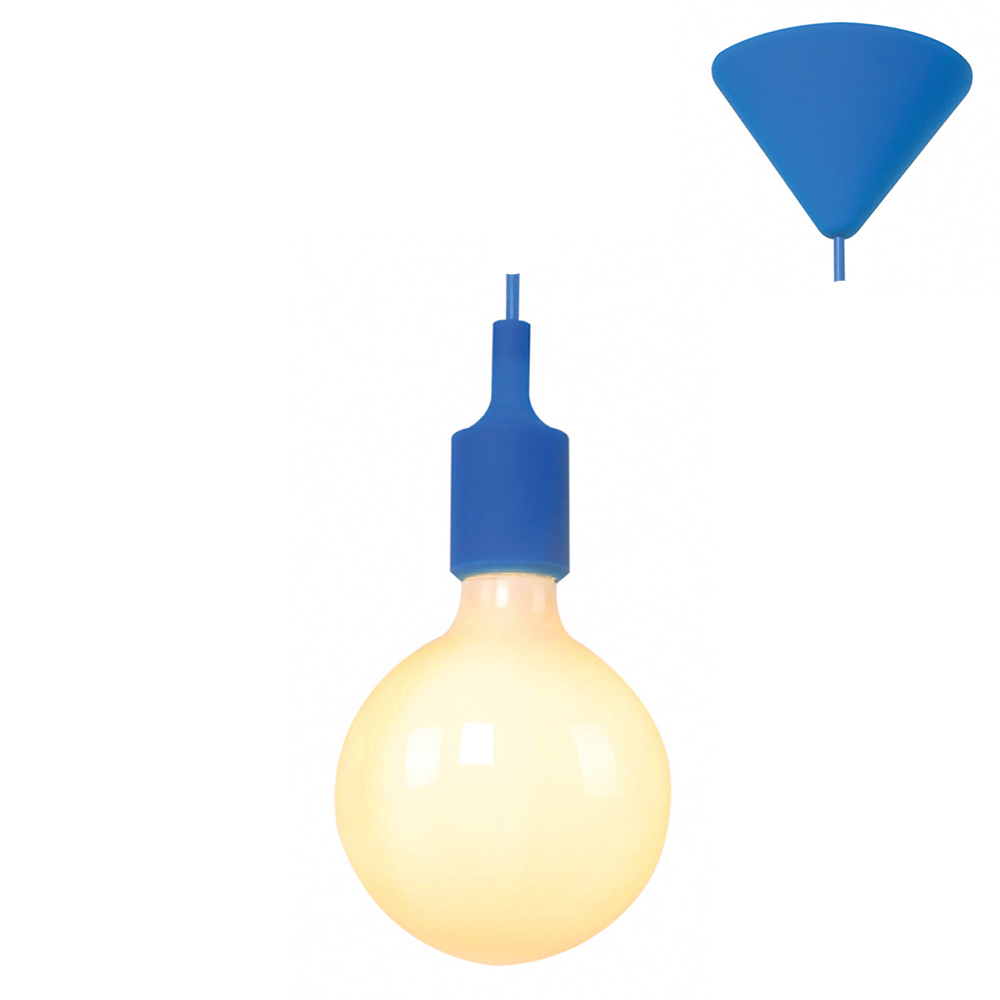 Pendant Silicone E27 Suspension Cord Set Blue (P470BL)