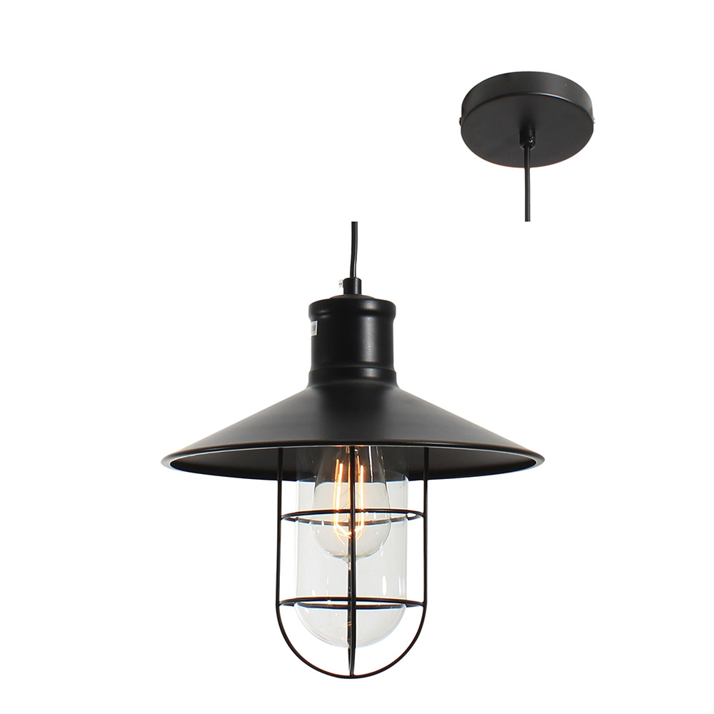 Vibrato Pendant 275mm Black - Pendant Metal Black (120mm), P473. (P473)