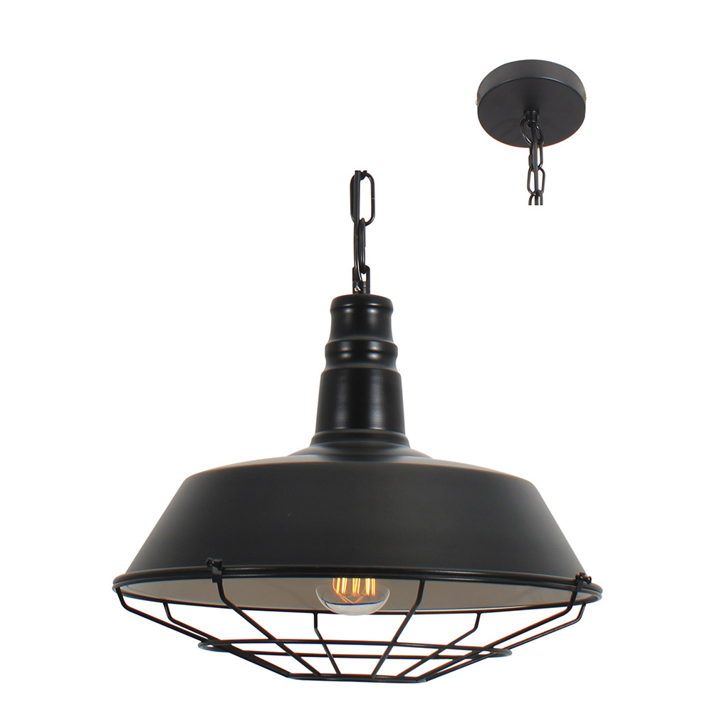 Black Pendant Metal (355mm) - Pendant Metal Black (355mm), P474. (P474)