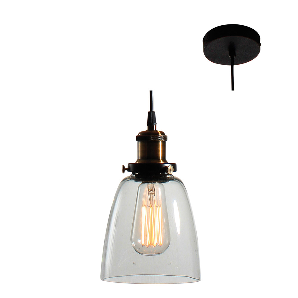 Farmhouse Pendant Clear Glass (145mm) (P489)