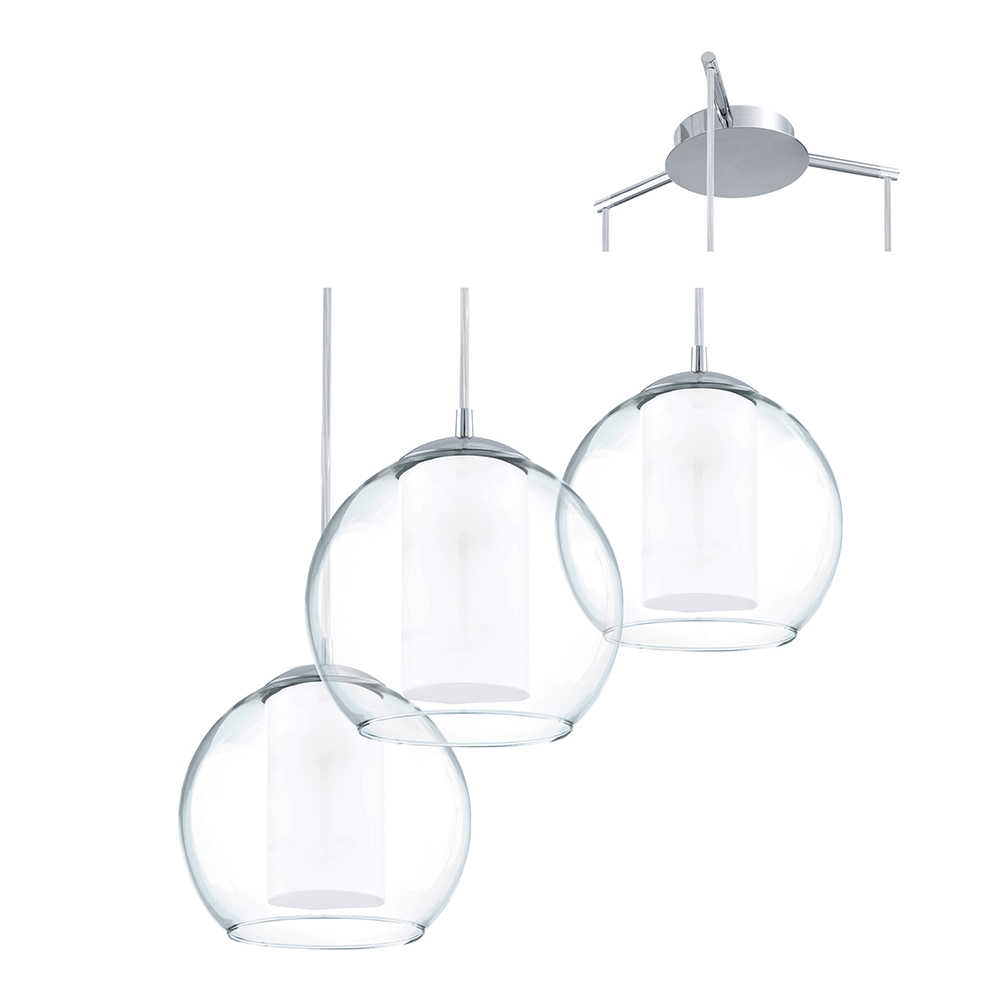 Bolsano 3LT Pendant Chrome/White (P500)