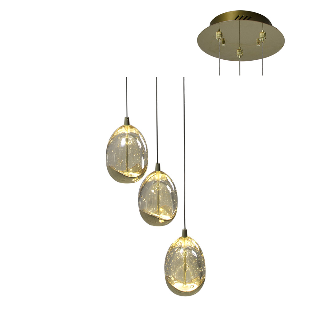 LED Dew Drop 3LT Pendant Gold (P561G)