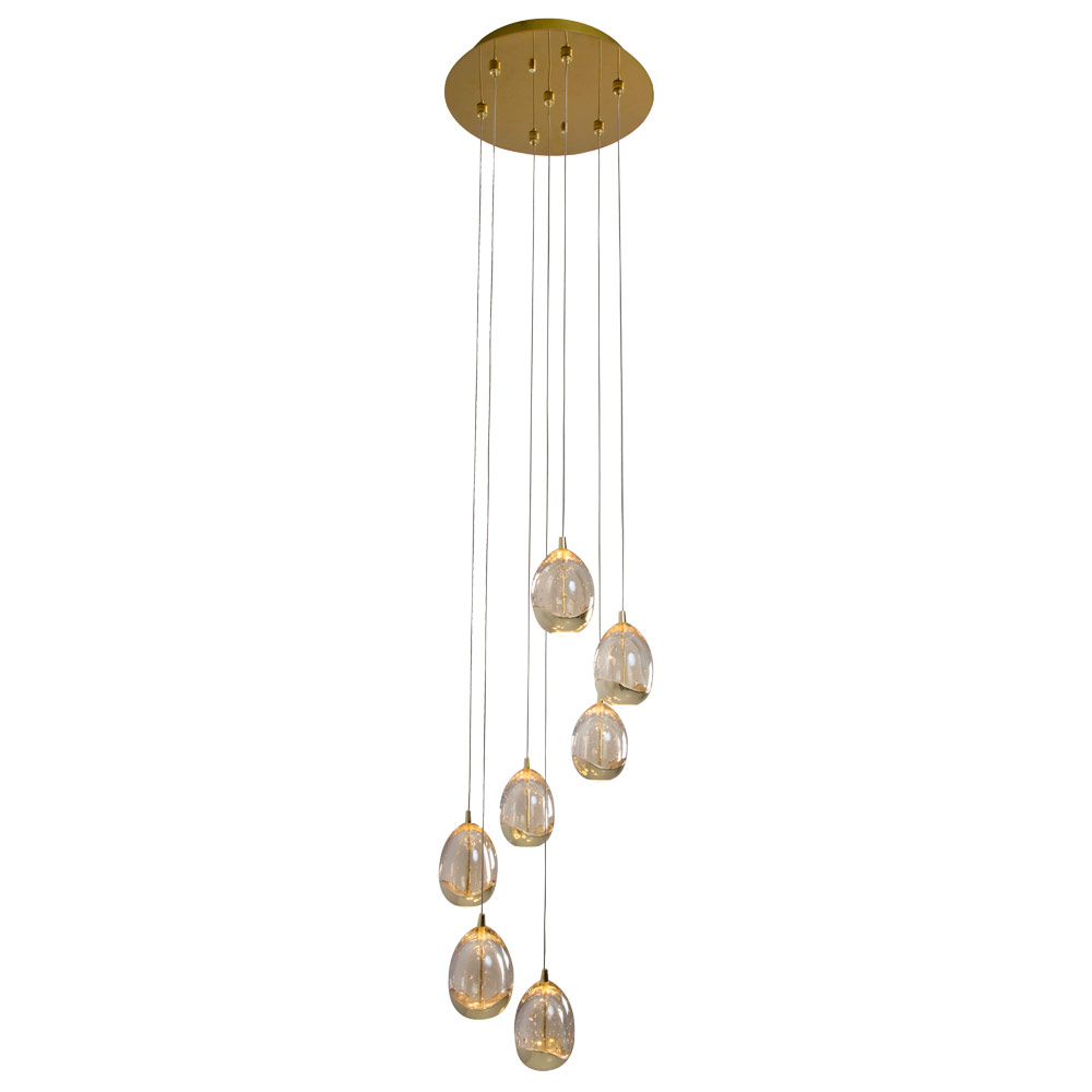 LED Pendant 7LT Gold/Champagne (P563)