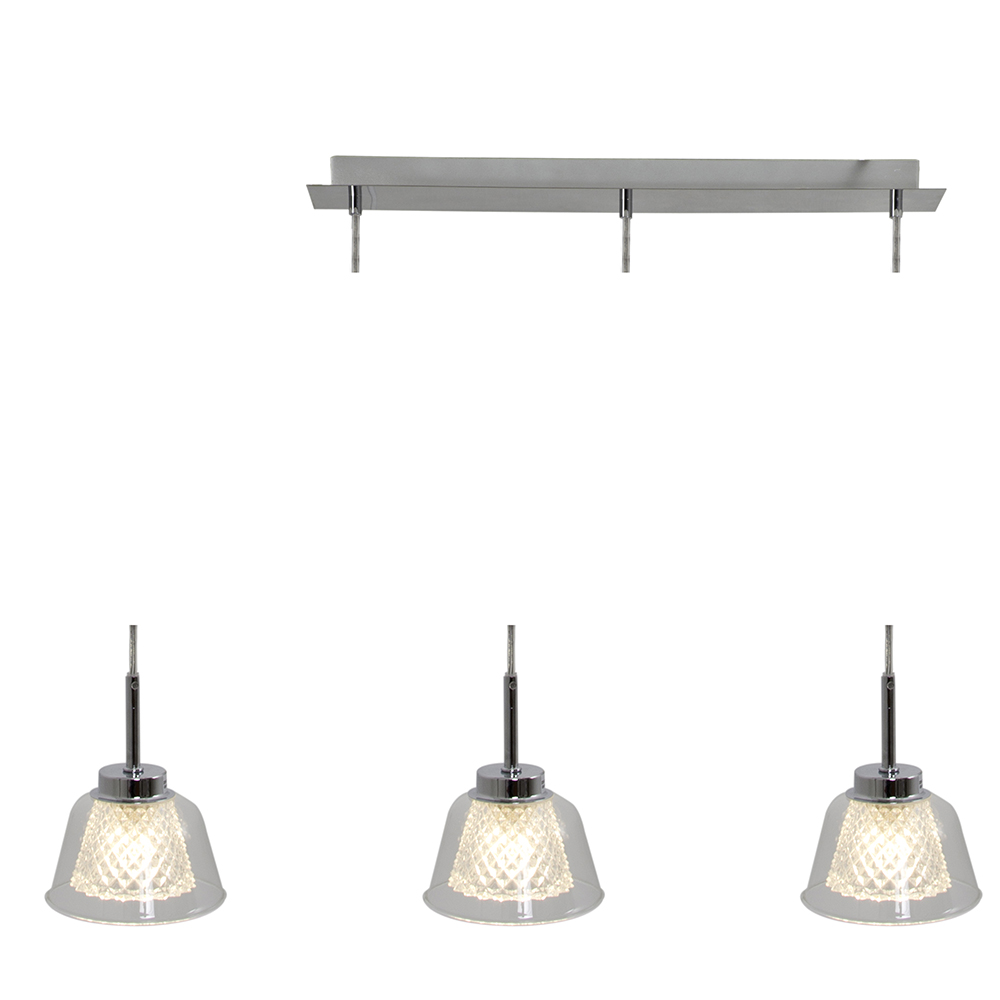 Pendant 3LT Chrome/Clear (G9) (P566CH)