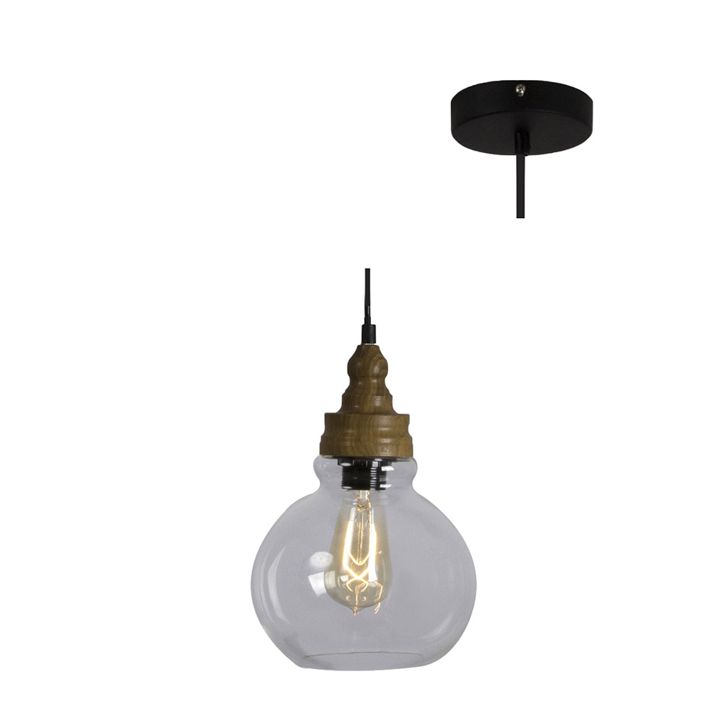 Glass & Metal Pendant - PENDANT METAL & GLASS, P589. (P589)