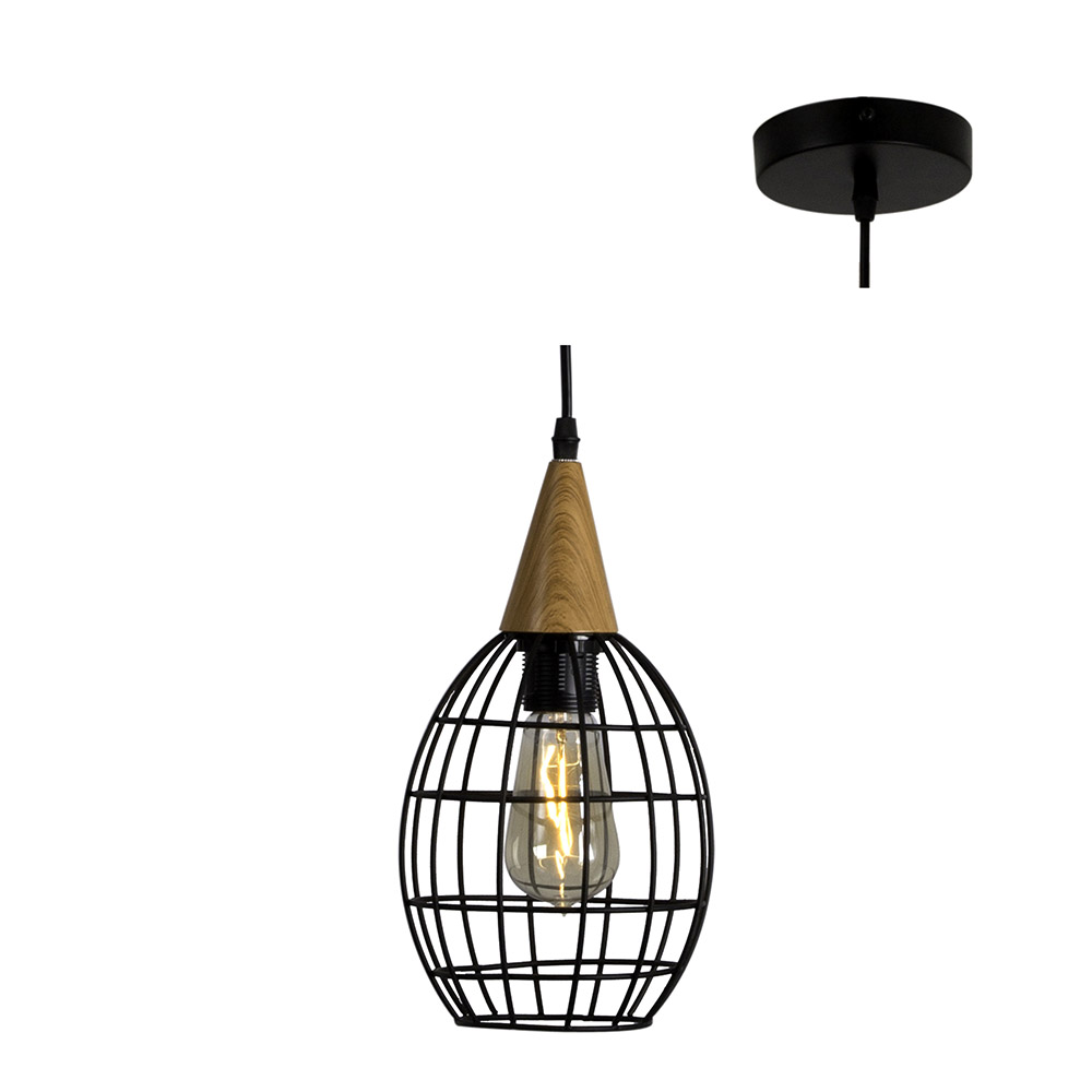 Black Metal Pendant - PENDANT METAL BLACK, P599. (P599)