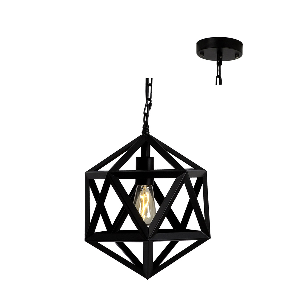 Black Metal Pendant - PENDANT METAL BLACK, P607. (P607)