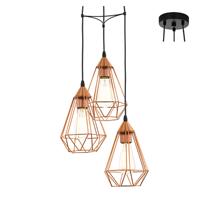 Tarbes 3 Lights Copper (P691C)