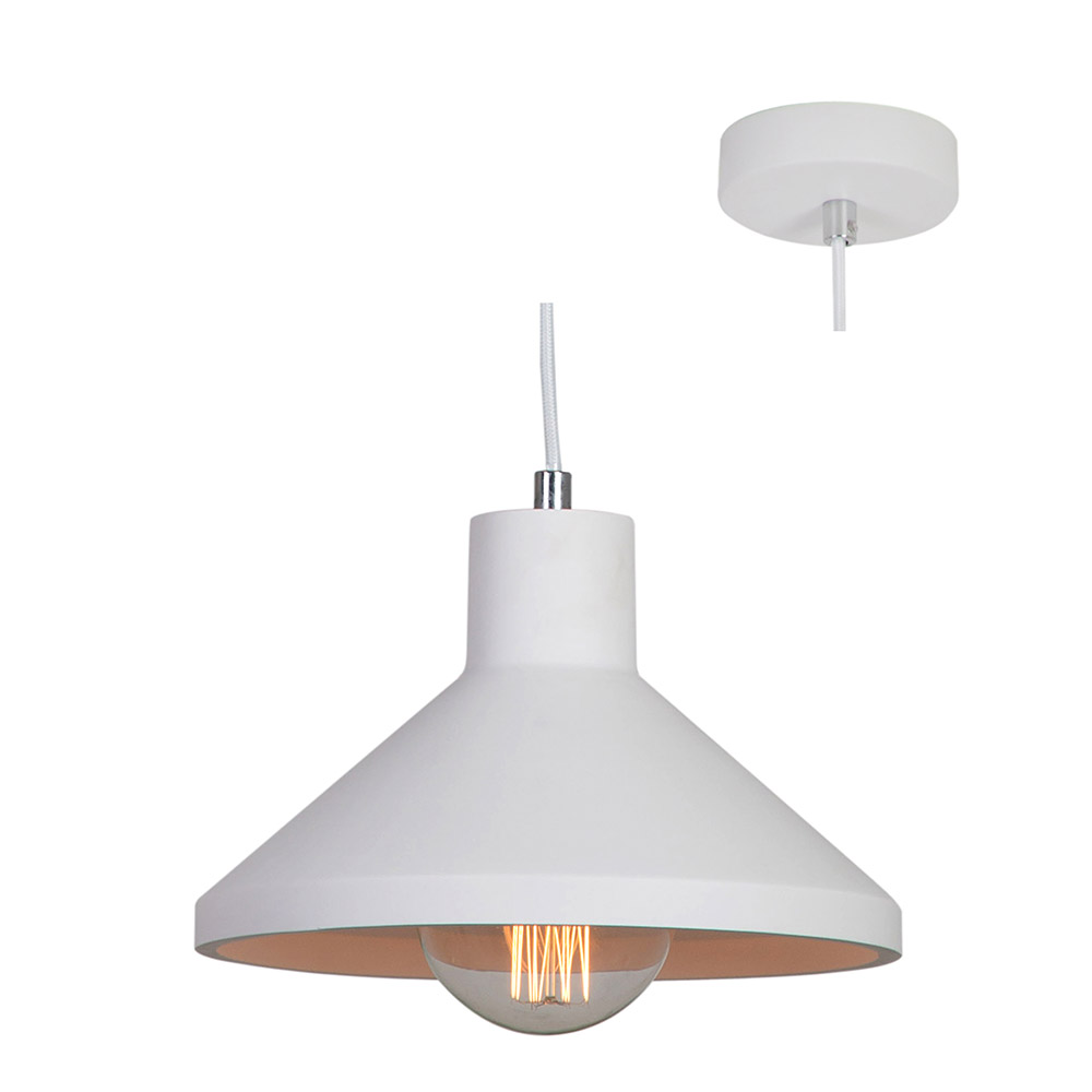Gypsum Pendant - Pendant 250 x 170 x 1500 E27 gypsum, P749. (P749)