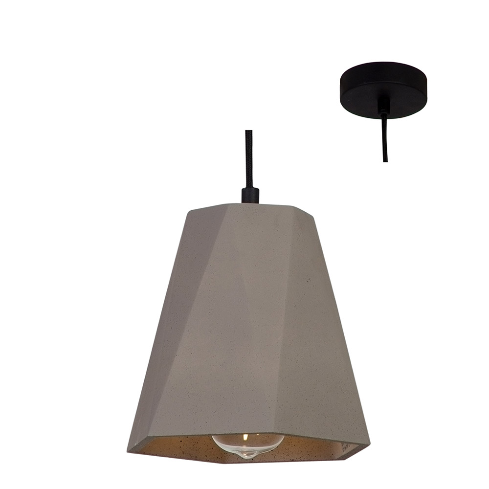 Grey Concrete Pendant - Pendant 200 x 195 x 1500 concrete grey, P750. (P750)
