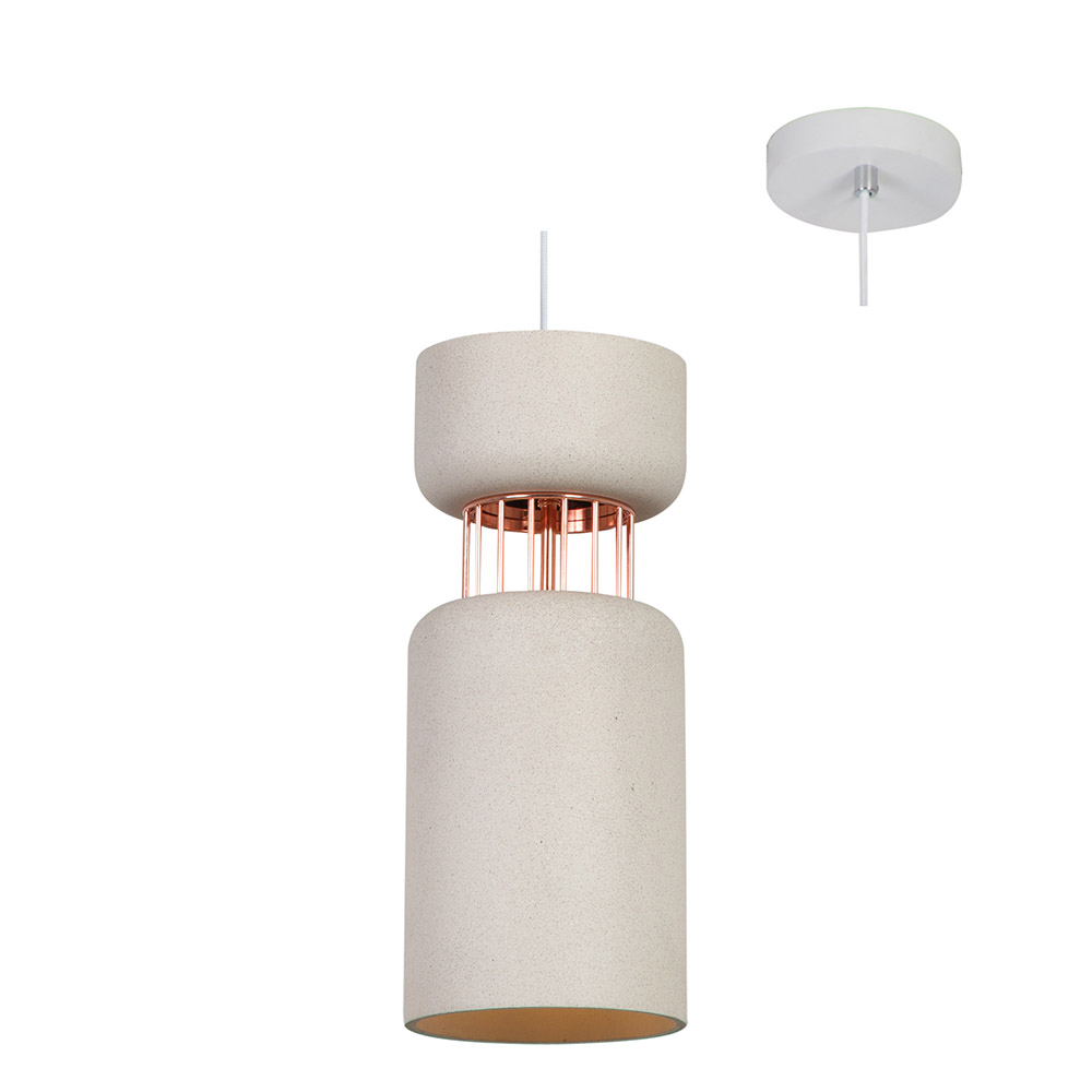 White Sandstone Pendant - Pendant 160 x 370 x 1500 E27 white sandstone, P752. (P752)