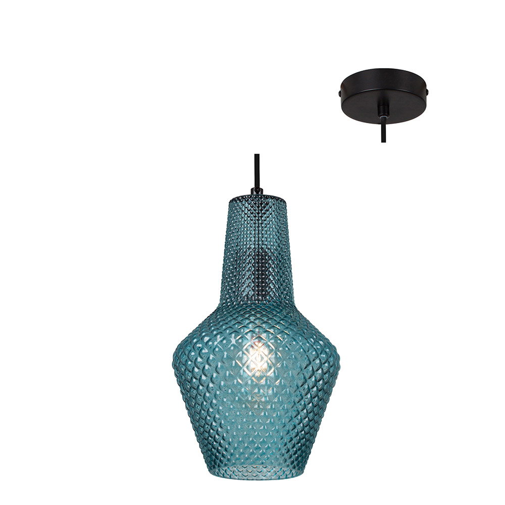 Milano Pendant Small Blue Glass (P796BL)