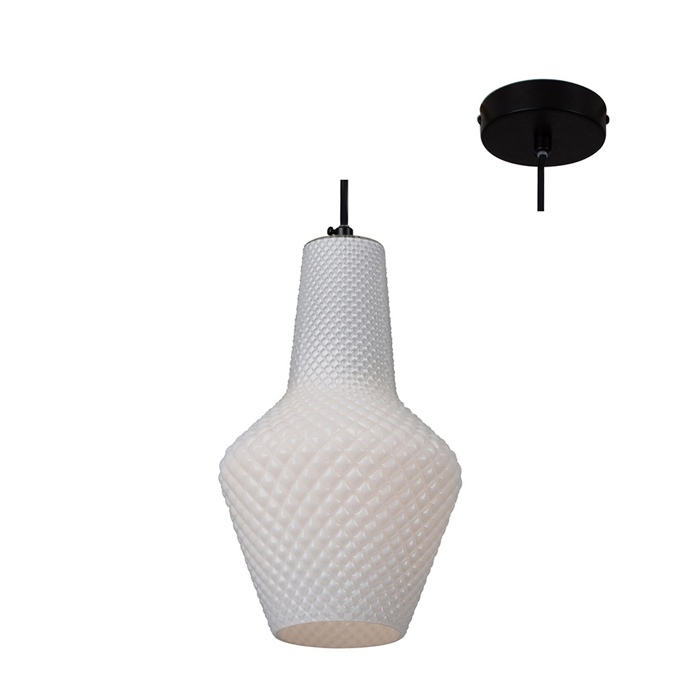 Milano Pendant Small Milk White Glass (P796W)