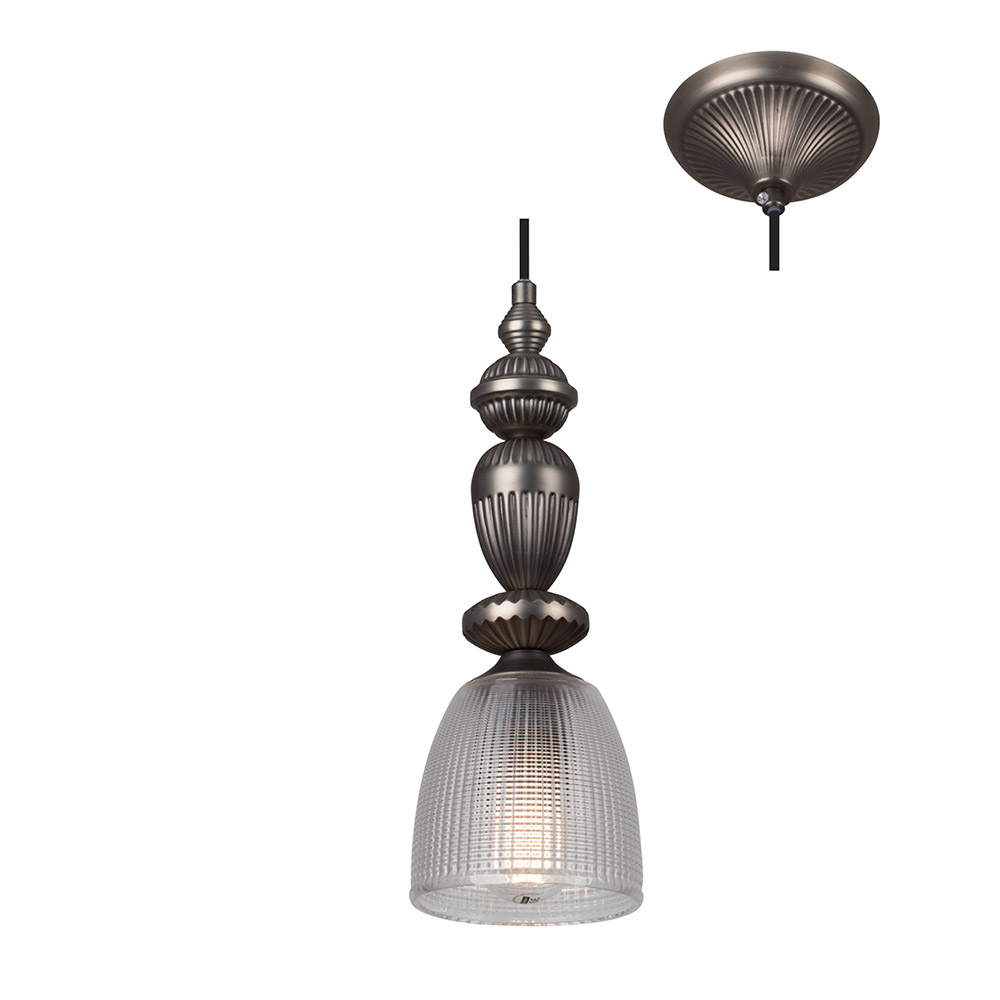 Nottingham Pendant Black with Clear Glass (P895)