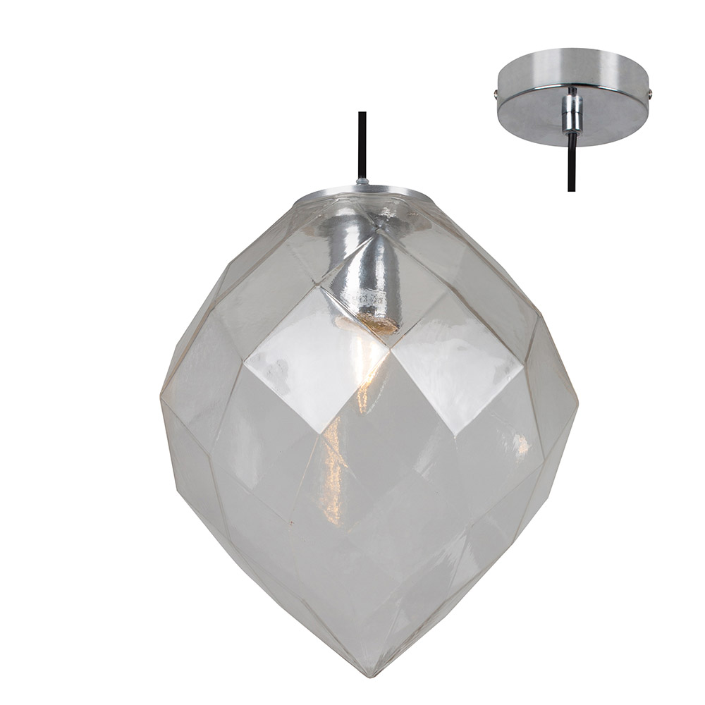 Como Pendant Chrome with Clear Glass (P896CL)