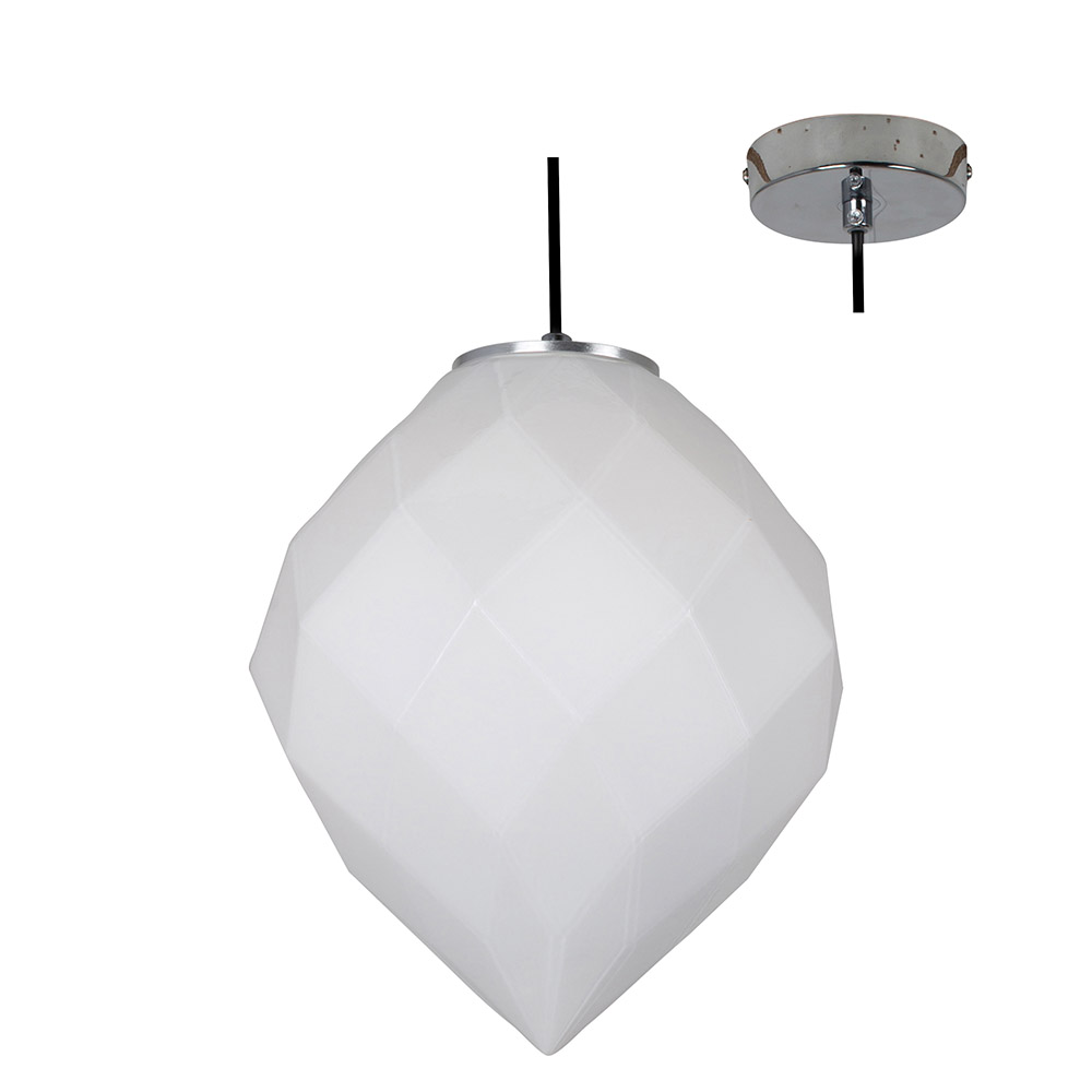Como Pendant Chrome with Opal Glass (P896OP)