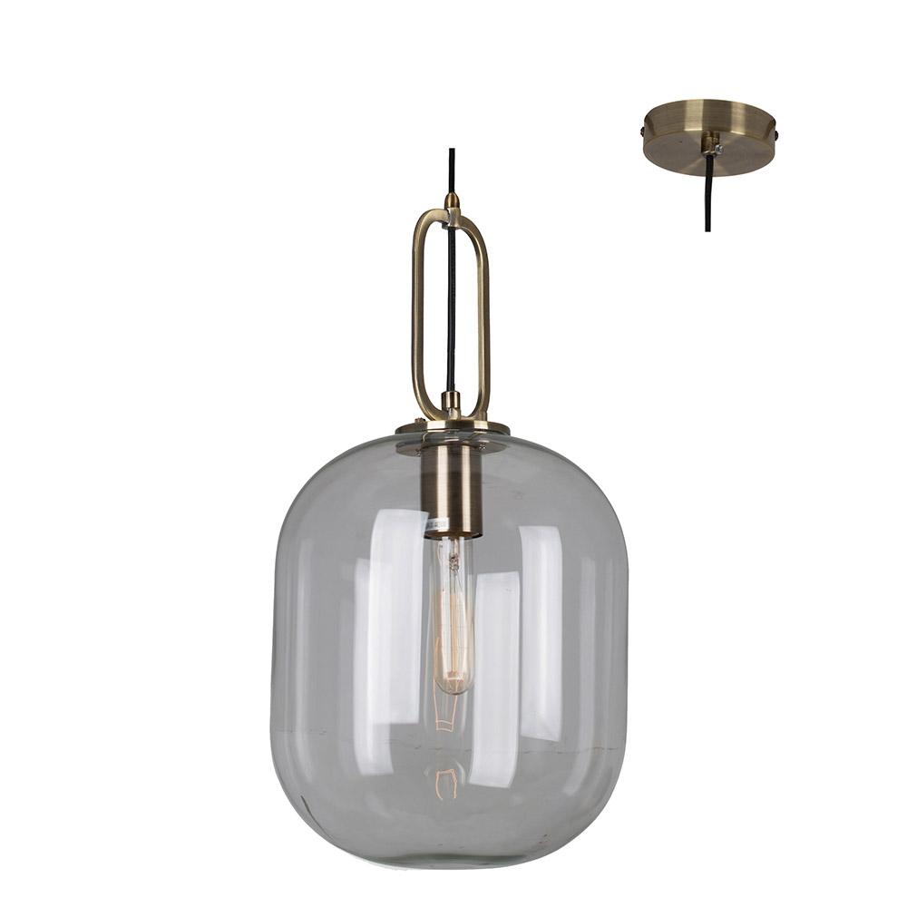 Hallstat Pendant Bronze with Clear Glass 250mm (P899CL)