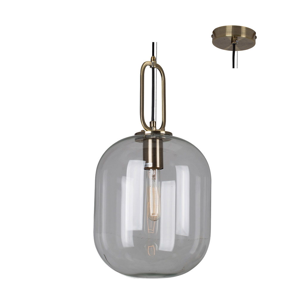 Hallstat Pendant Bronze with Clear Glass 350mm (P900CL)