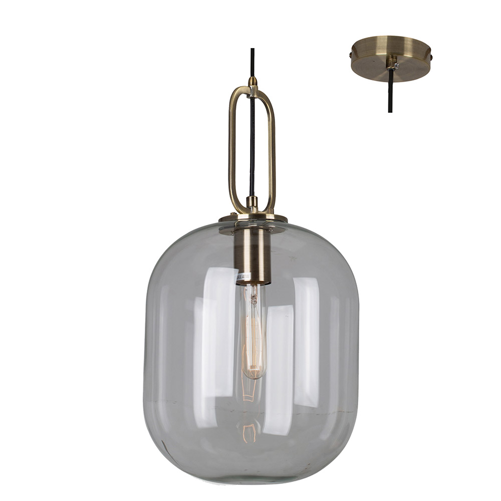Hallstat Pendant Bronze with Clear Glass 440mm (P901CL)