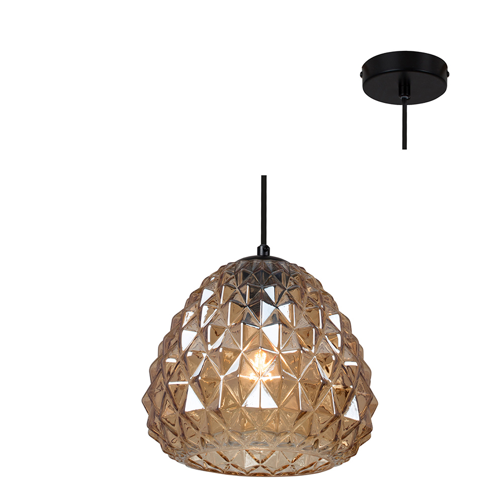 Colmar Pendant with Champagne Glass - Colmar Pendant Black with Champagne Glass, P902CHA. (P902CHA)