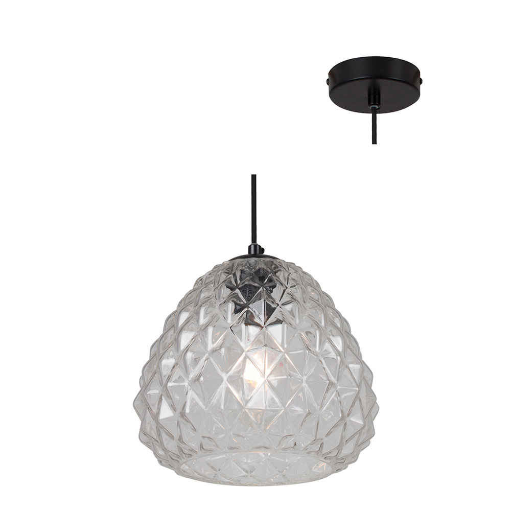 Colmar Pendant Black with Clear Glass (P902CL)