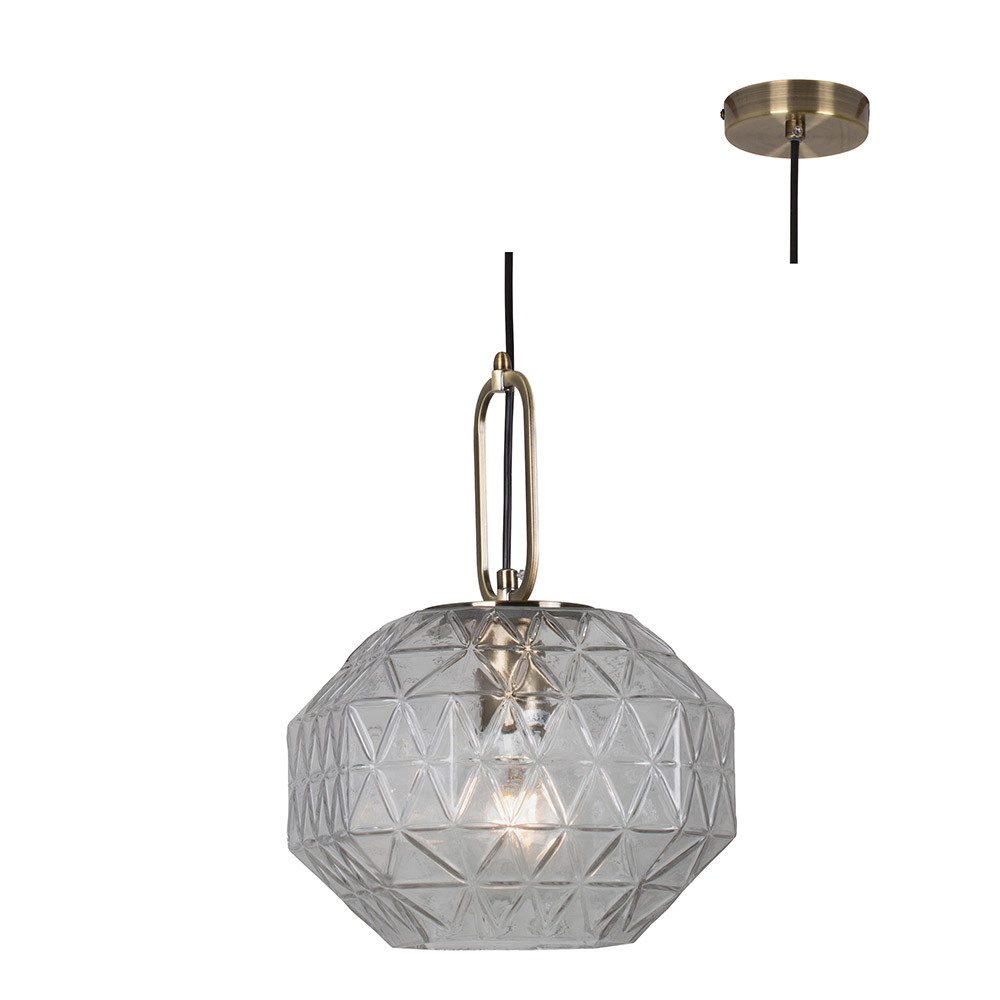 Parma Pendant Bronze with Clear Glass (P903)