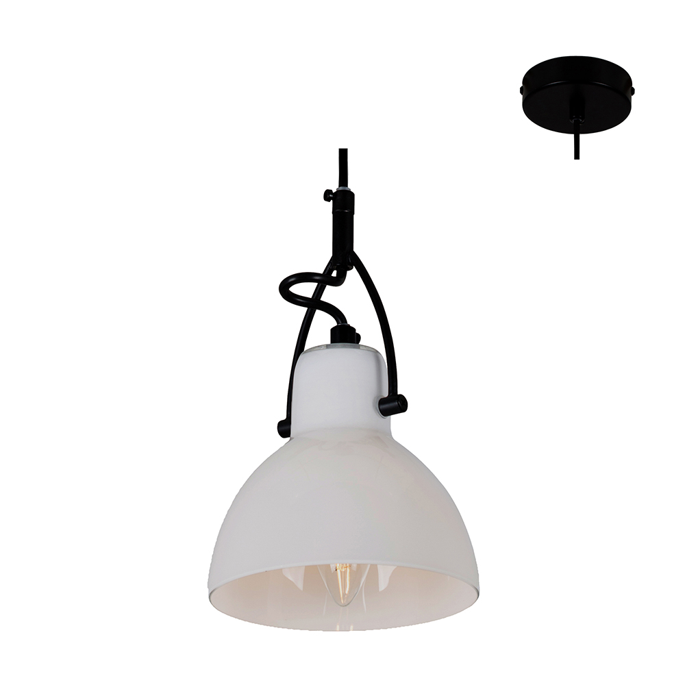 Siena Pendant Black with Opal Glass (P904B)