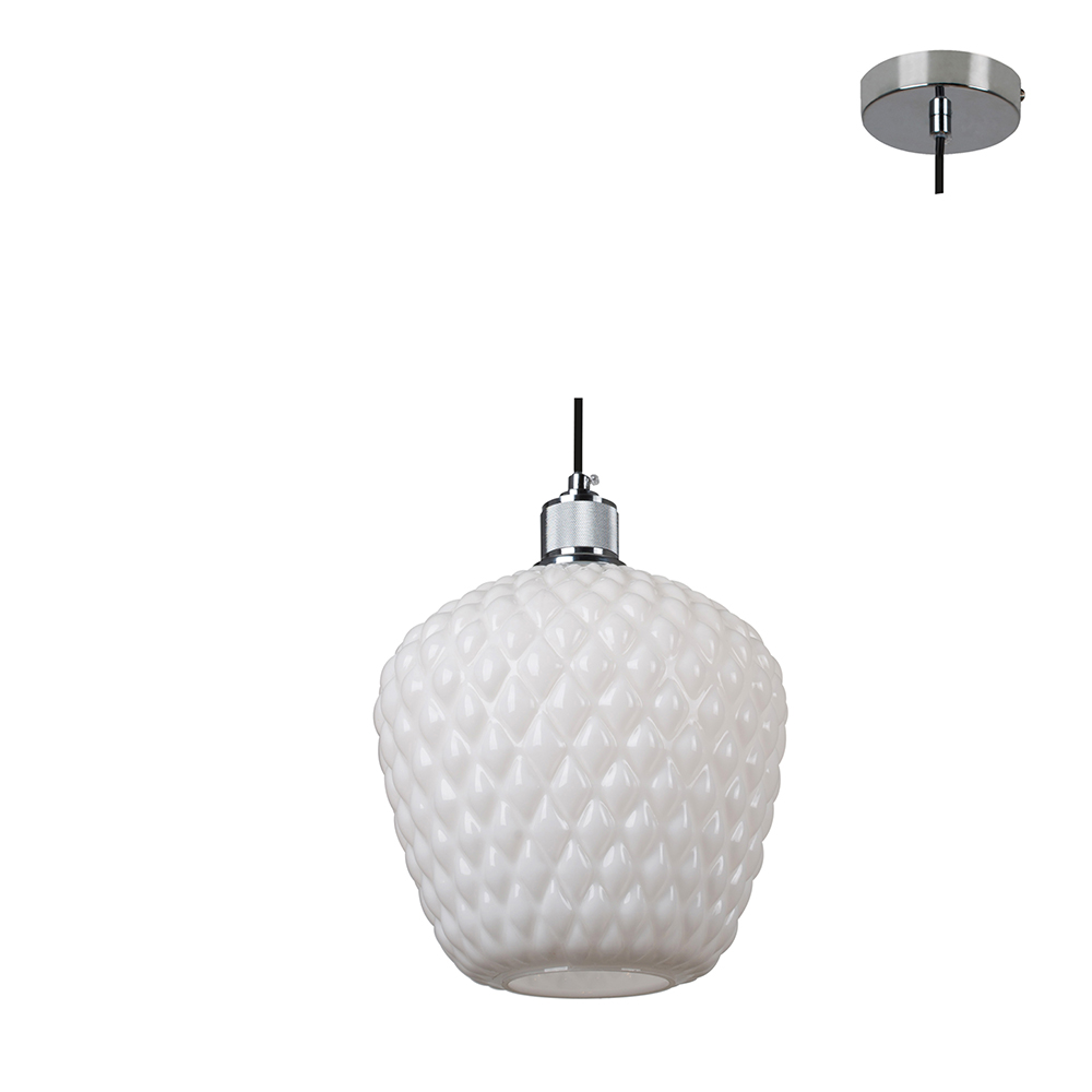 Oslo Pendant White Glass 250mm (P906W)