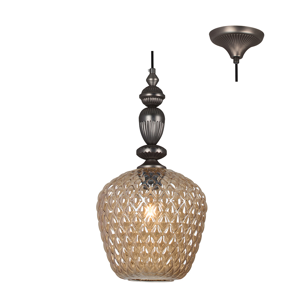 Lisbon Pendant Black with Champagne Glass (P907CHA)