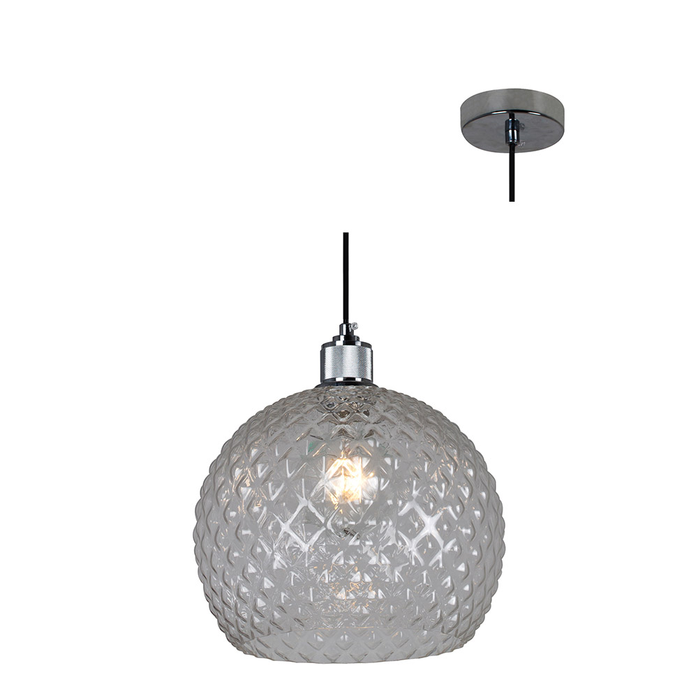 Porto Pendant Chrome with Clear Glass (P908)