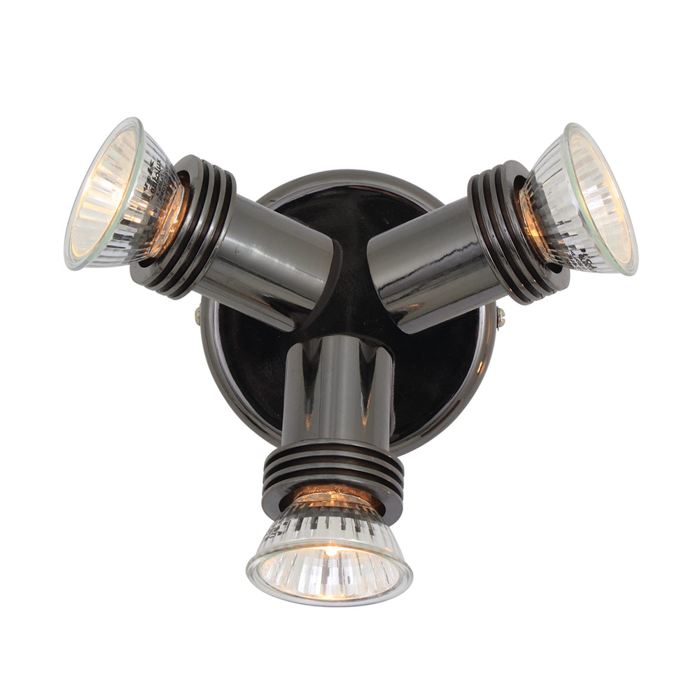 New mini spot 3 lights GU10 gun metal (S29)