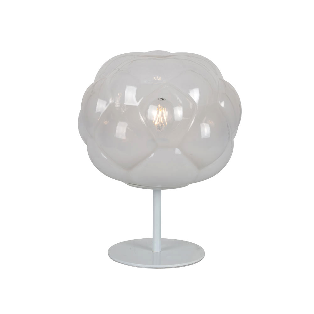 Athens Table Lamp White with Opal & Clear Glass (T540)