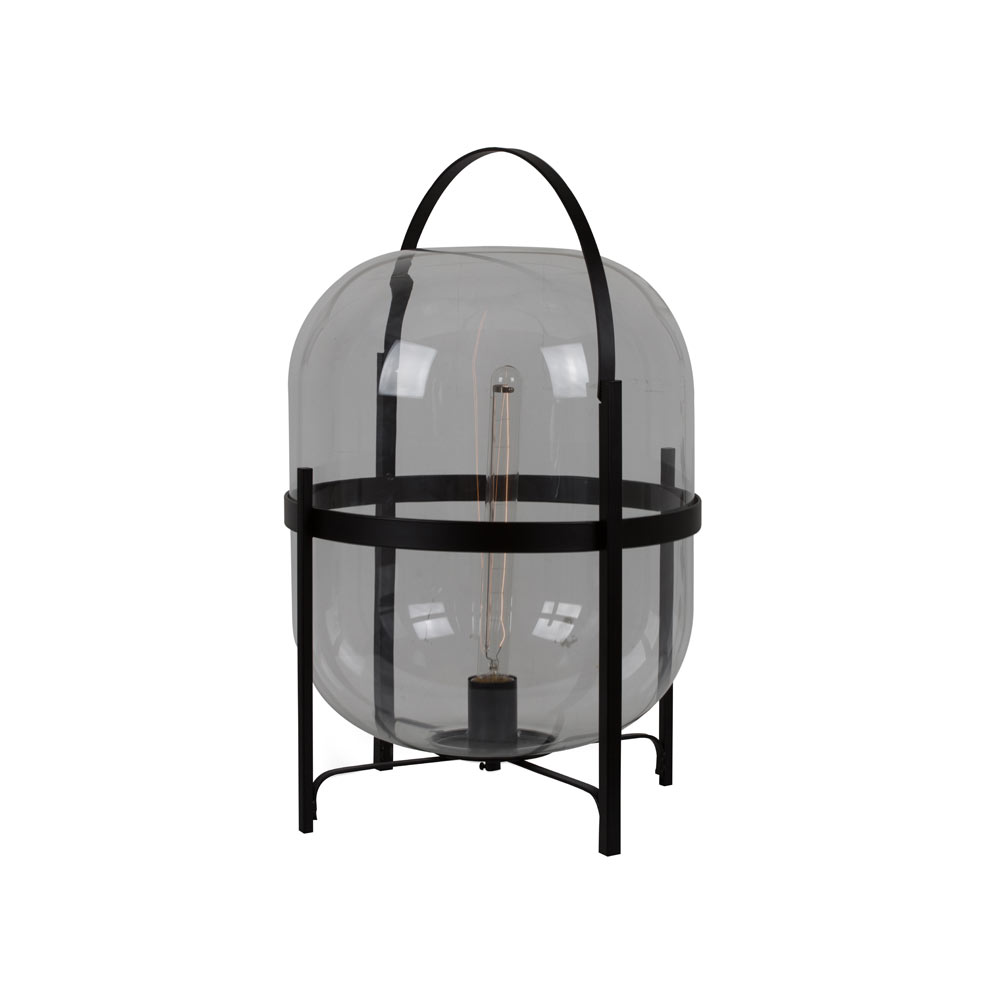 Hallstat Table Lamp Black with Clear Glass 390mm (T542)