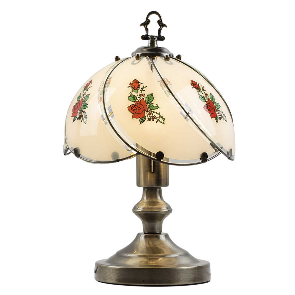 Table light touch rose antique brass metal part - Table light touch leaf antique brass metal part , T71ABR. (T71)