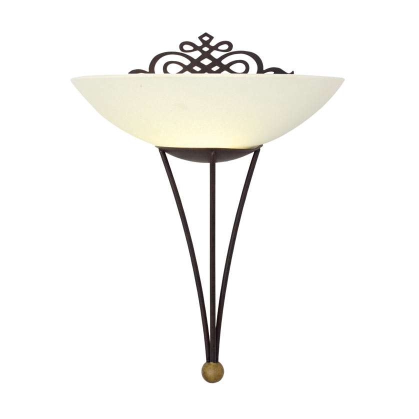 Mestre Wall Light - MESTRE WALL LAMP W/DESIGN ANT.BROWN/GOLD, W224ABO. (W224ABO)